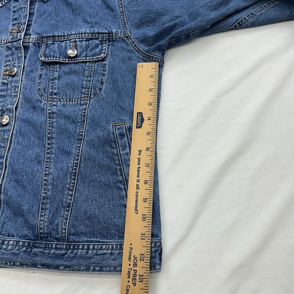 Classic Blues Collection Women's L Denim Jean Jacket Cotton Button Trucker - Picture 13 of 16